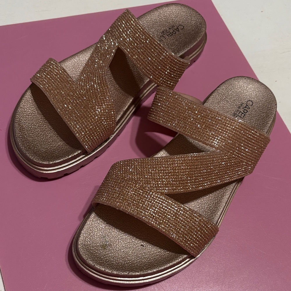 Capelli of New York Women's Sparkling Sandals - Rose Gold